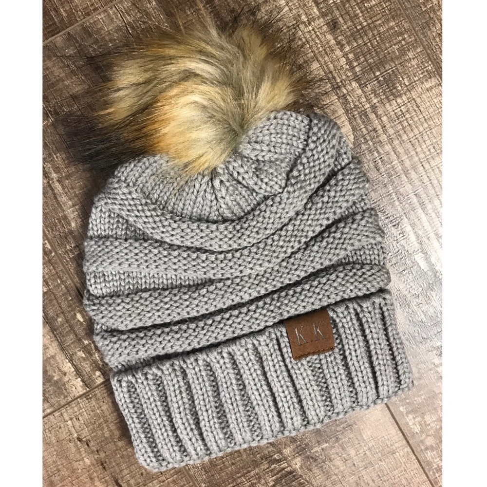 Women’s KK POM POM Beanie-Gray